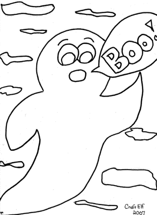 Halloween ghost coloring page